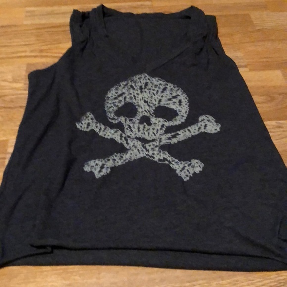 unknown Tops - Grey small skull tank